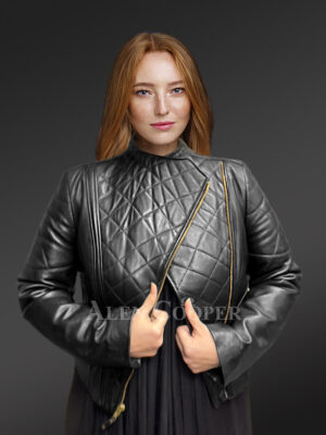Womens Crop Lambskin Leather Jacket – Perfect Choice for Trendsetters