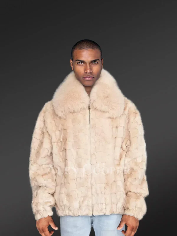 Men’s Sheared Mink Bomber Jacket - Image 2