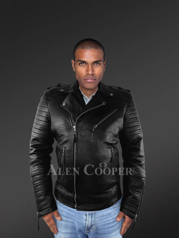 Men’s Everyday wear Leather Biker Jacket - Image 3