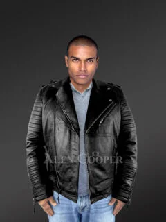 Mens Everyday Wear Leather Biker Jacket