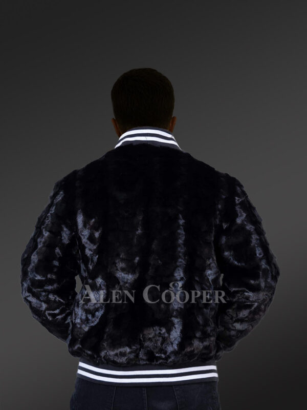 Men’s Sheared Mink Varsity Bomber - Image 5