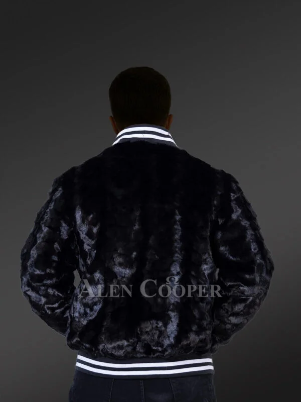 Men’s Sheared Mink Varsity Bomber - Image 5