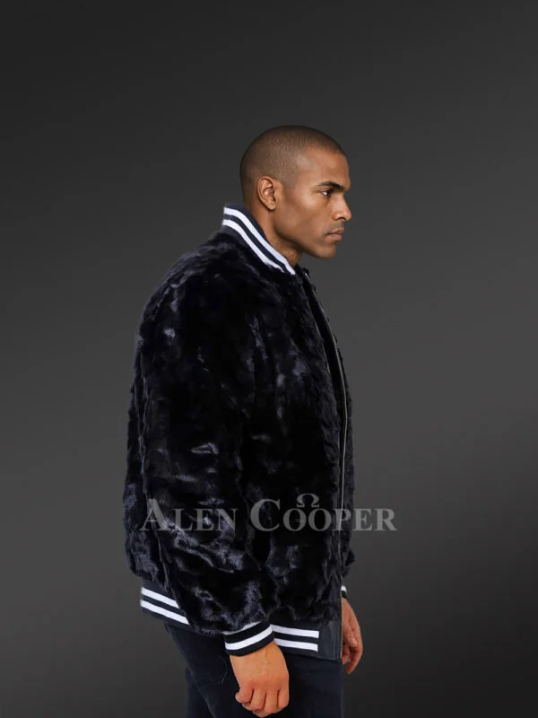 Men’s Sheared Mink Varsity Bomber - Image 4