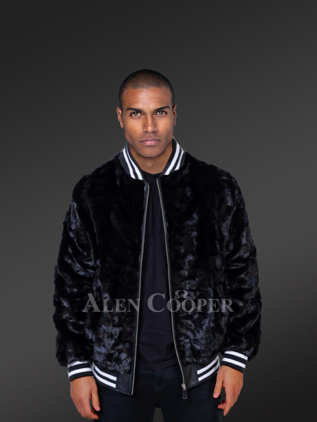 Men’s Sheared Mink Varsity Bomber