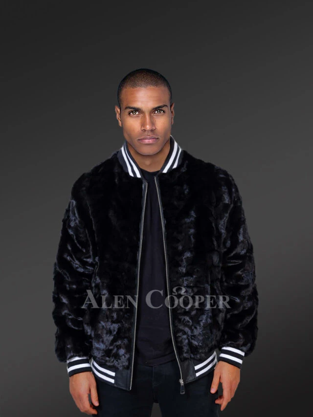 Men’s Sheared Mink Varsity Bomber