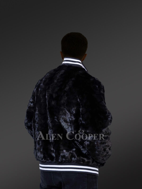 Men’s Sheared Mink Varsity Bomber - Image 6