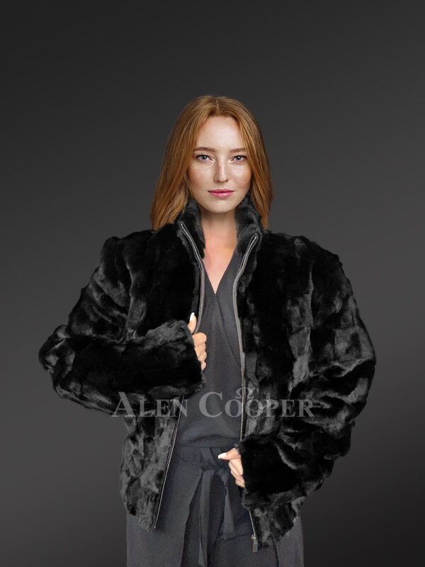 Women’s Sheared Mink Turtle Neck Jacket