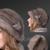 Womens Mink Bucket Hat with Butterfly Accent