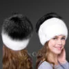Fox Beanie Hat with Fur Pompom Stylizing Urbane Women