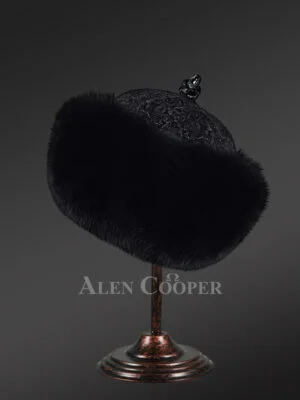 Fox Fur Roller Cap with Persian Lamb Top