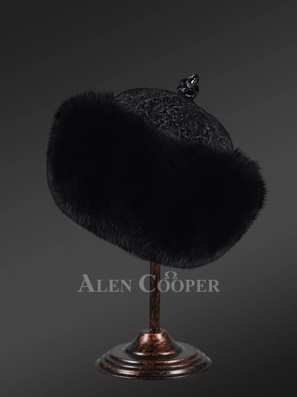 Fox Fur Roller Cap with Persian Lamb Top