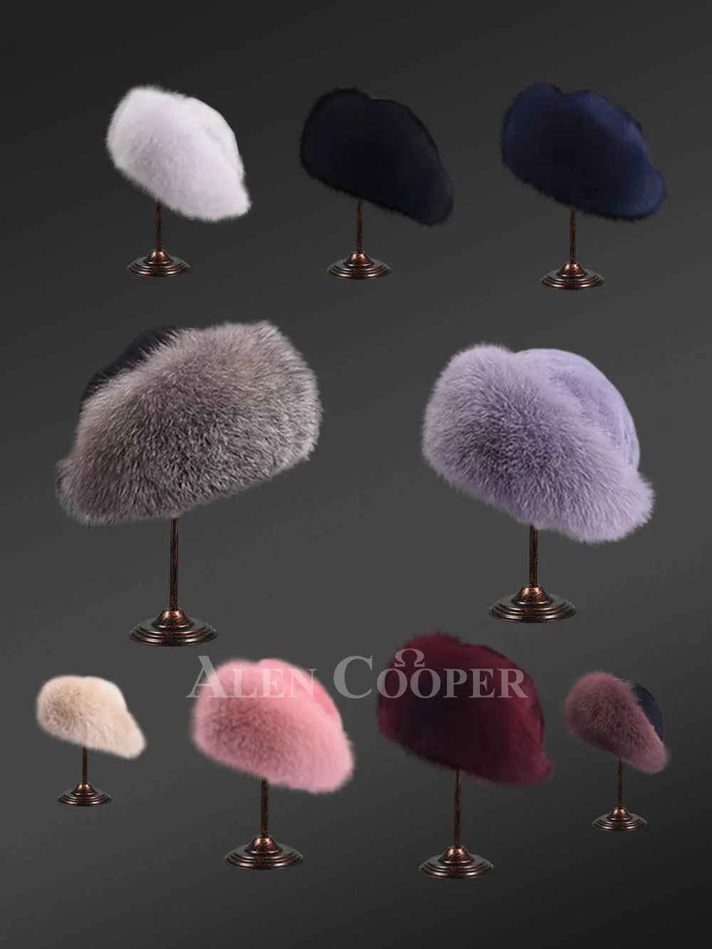 Fox Fur Roller Hat with Fur Top