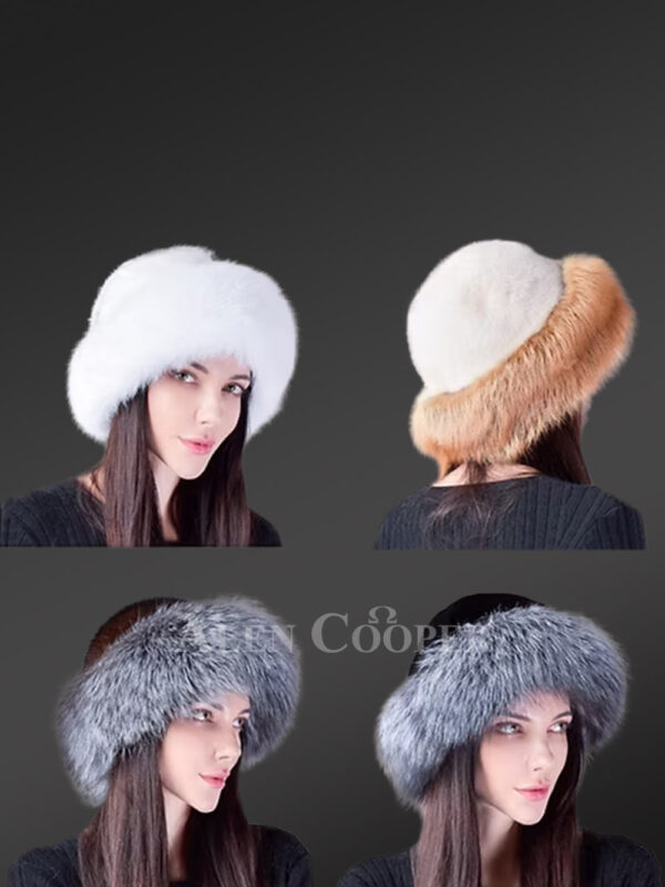 Fox Roller Hat with Mink Top