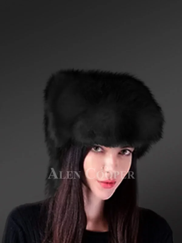 Full Ref Fox Fur Hat with Tail Back - Image 2