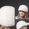 Fullskin Mink Riding Hat in White