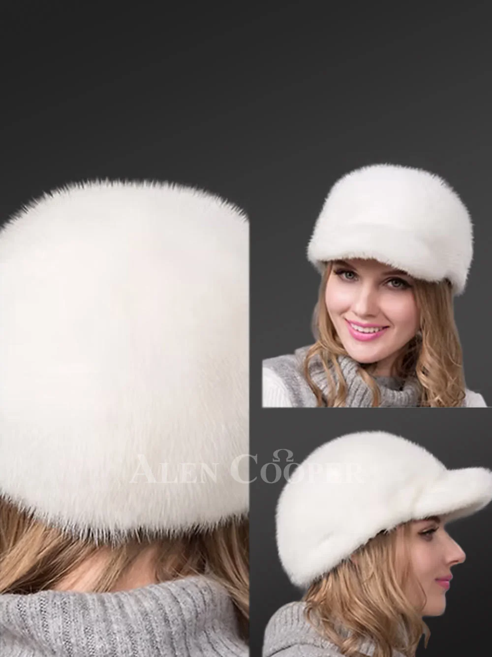 Fullskin Mink Riding Hat in White