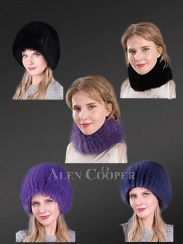 Knit Fox Fur Beanie Hat and Scarf Set - Image 3