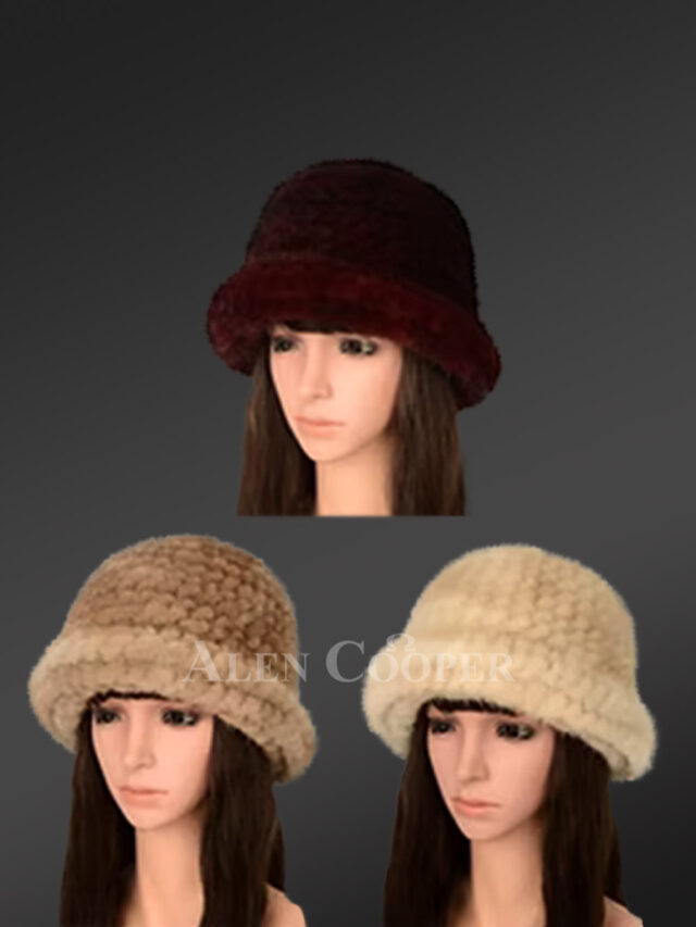 Knit Mink Bucket Hat