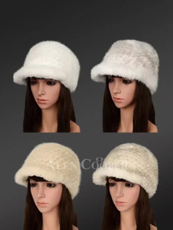 Knit Mink Riding Hat - Image 3