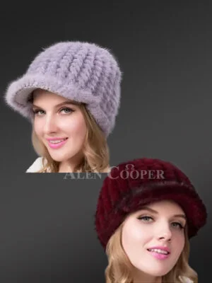 Knit Style Mink Riding Hat