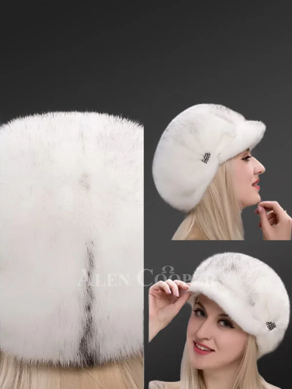 Mahogany Mink Riding Hat with Side Decorated Accent - Image 2