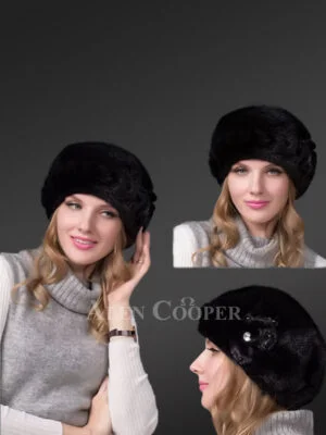 Modern Beret Mink Hat