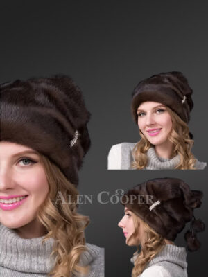 Natural Mink Beret Hat