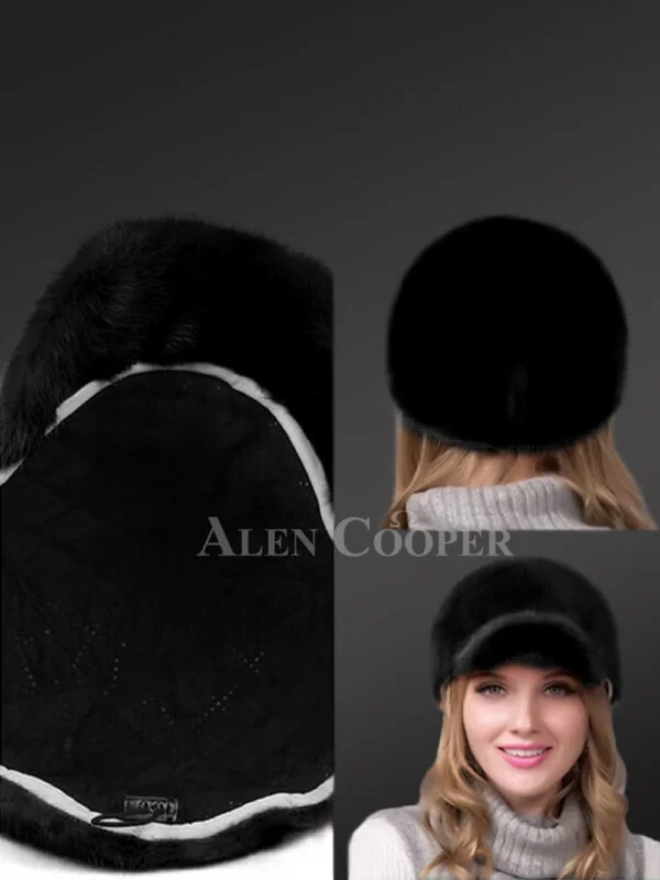 Rust Orange Mink Riding Hat - Image 2