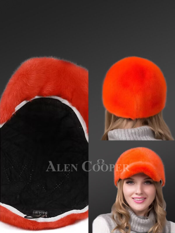 Rust Orange Mink Riding Hat