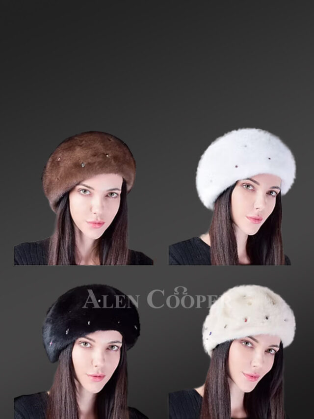 Women's Accented Mink Beret Hat