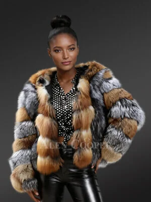 Women Fox fur Coats & Jackets | Women Fox fur Bomber jacket