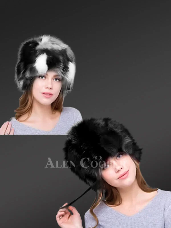 Womens Multicolor Fox Fur Beanie Hat - A Vibrant Winter Style Statement - Image 3