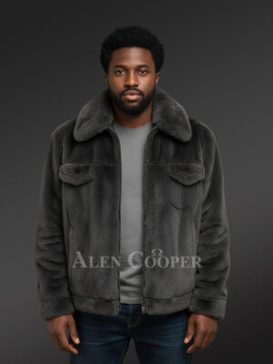 Men’s Contemporary Look Full Skin Mink Jacket