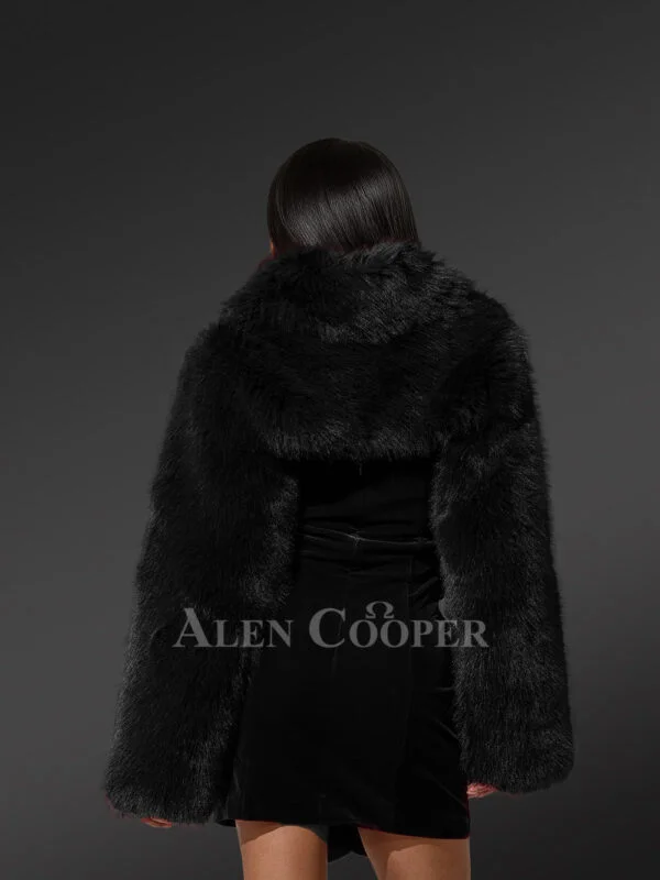 Women’s Trendy Short Bolero Jacket in Black - Image 6