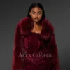 Women’s Trendy Short Bolero Jacket in Burgundy (6)