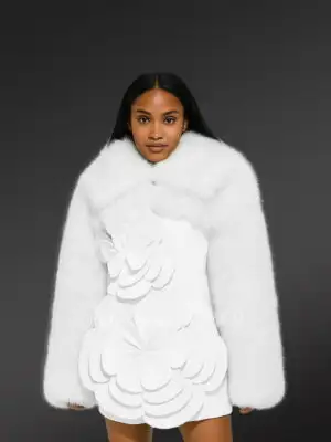Women’s Trendy Short Bolero Jacket in White