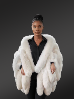 Women’s Celeb Style Fox Fur Cape