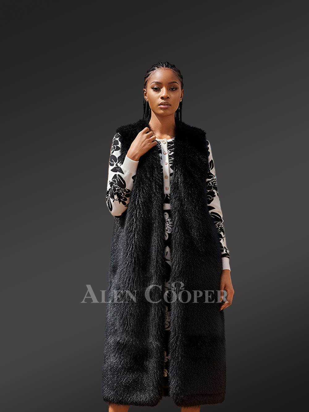 Women’s Rabbit Fur Long Vest