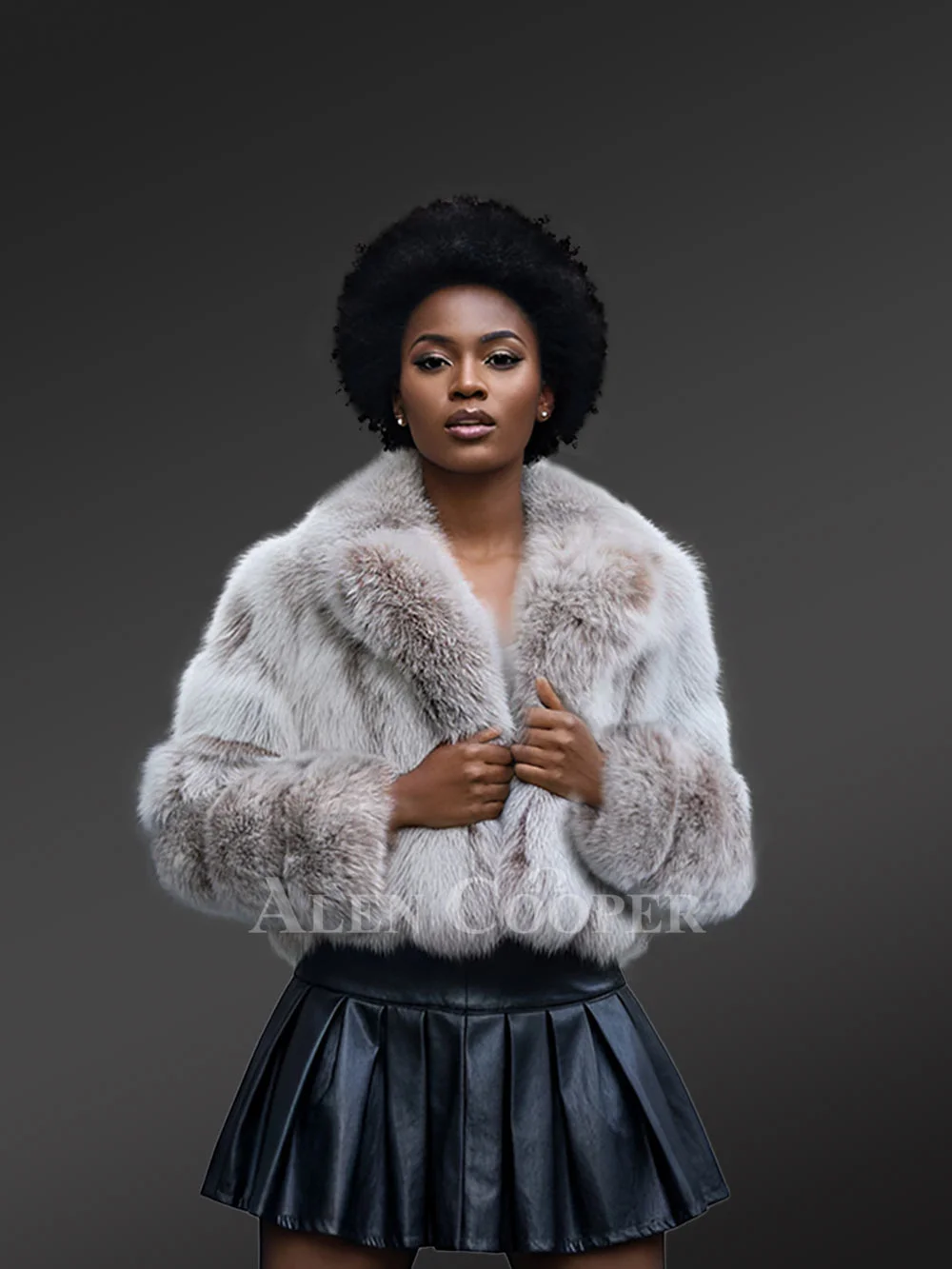 Women’s Shadow Fox Fur Short Jacket