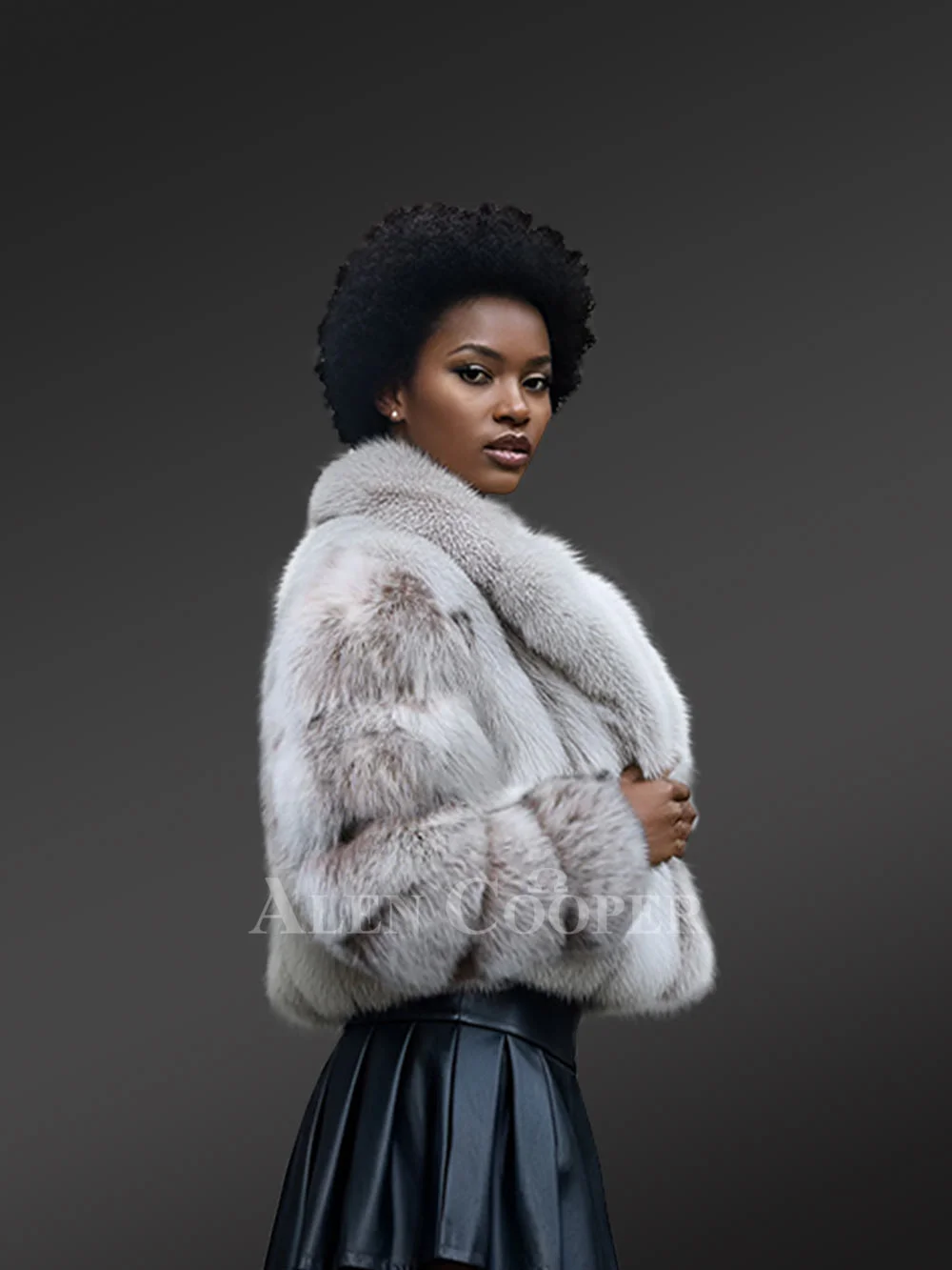 Women's Shadow Fox Fur Short Jacket