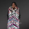 Women’s multi color Fox Hooded Vest in A drop Style