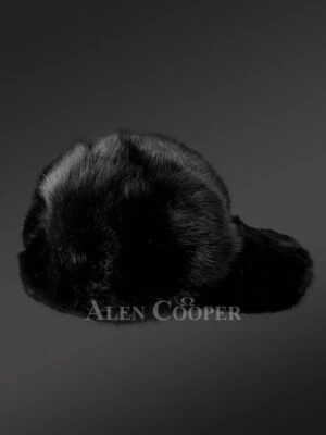 Men’s Black Fullskin Mink Hat (6)