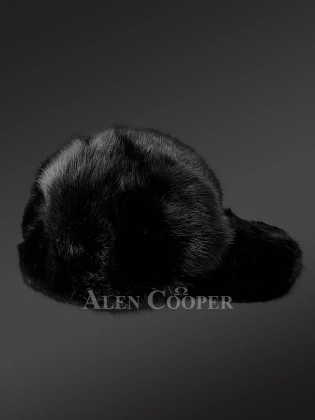 Men’s Black Fullskin Mink Hat (6)