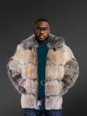 Men’s Luxurious Golden Island Fox Jacket (10)