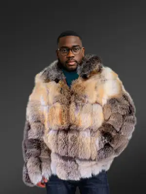 Men’s Luxurious Golden Island Fox Jacket (3)