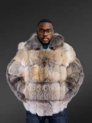 Men’s Luxurious Golden Island Fox Jacket (4)