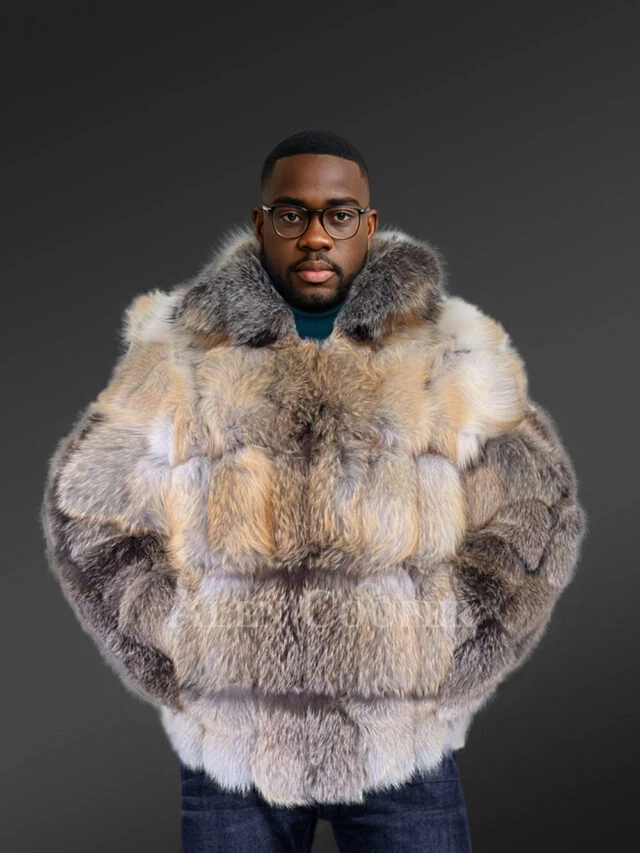 Men’s Luxurious Golden Island Fox Jacket (4)