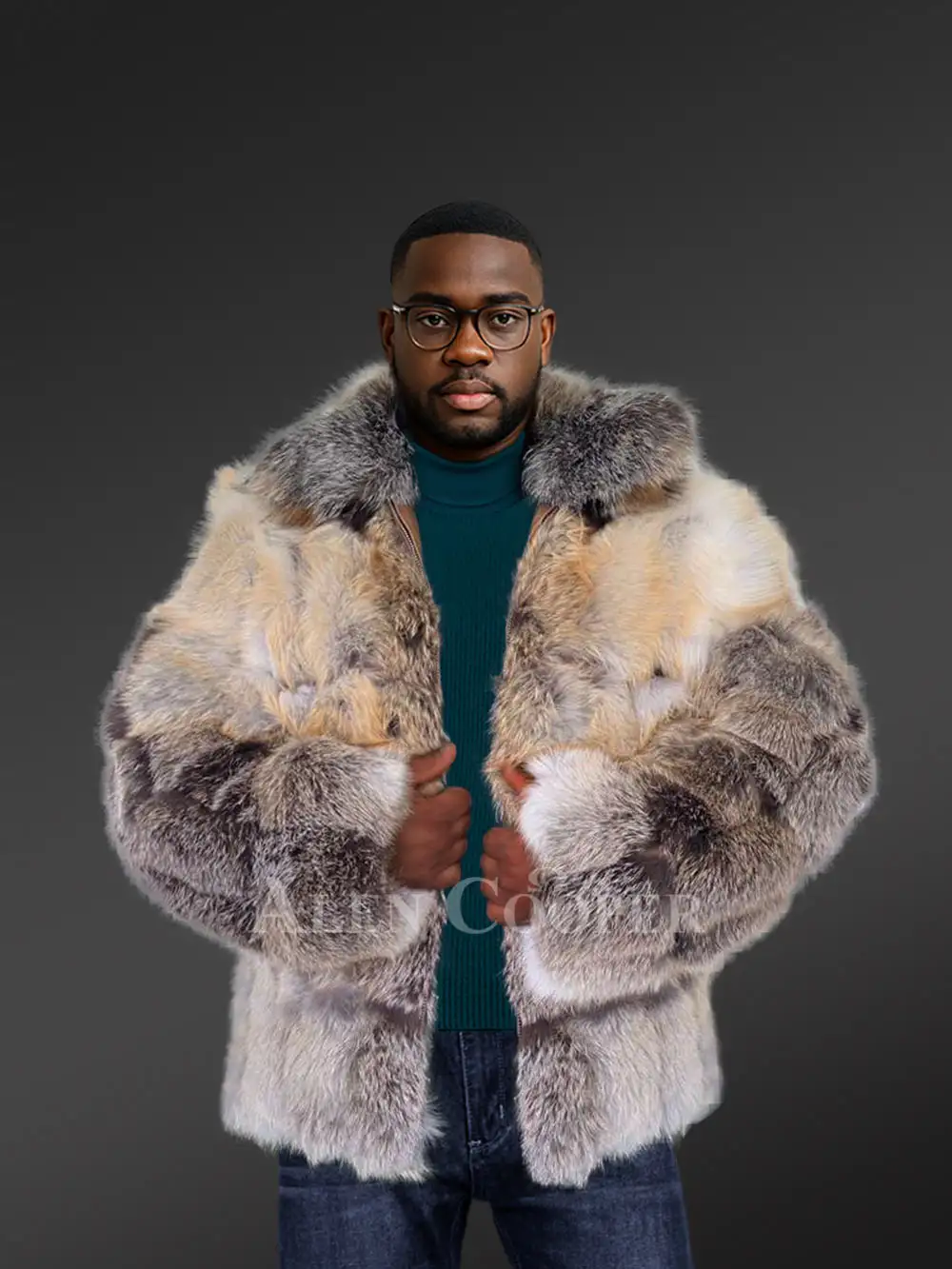 Men’s Luxurious Golden Island Fox Jacket (5)