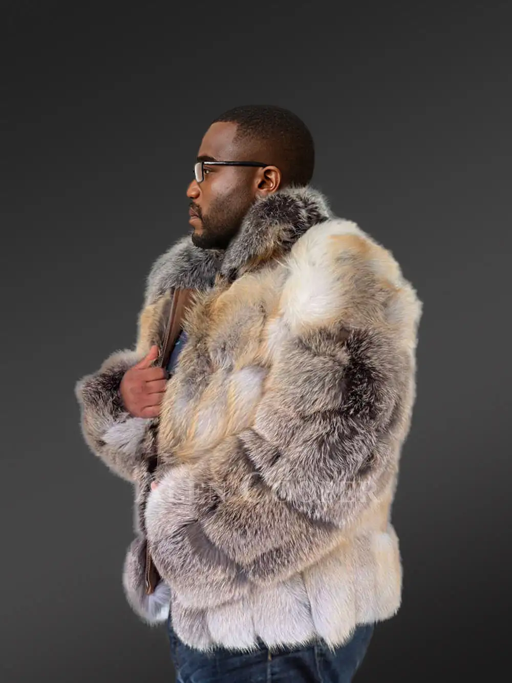 Men’s Luxurious Golden Island Fox Jacket (8)