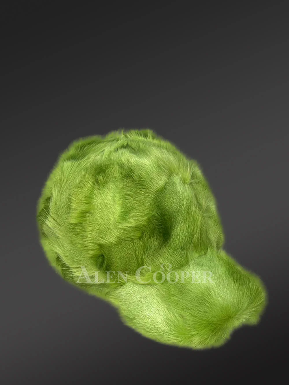 Men’s Mint Green Blue Fox Fur Baseball hat (3)